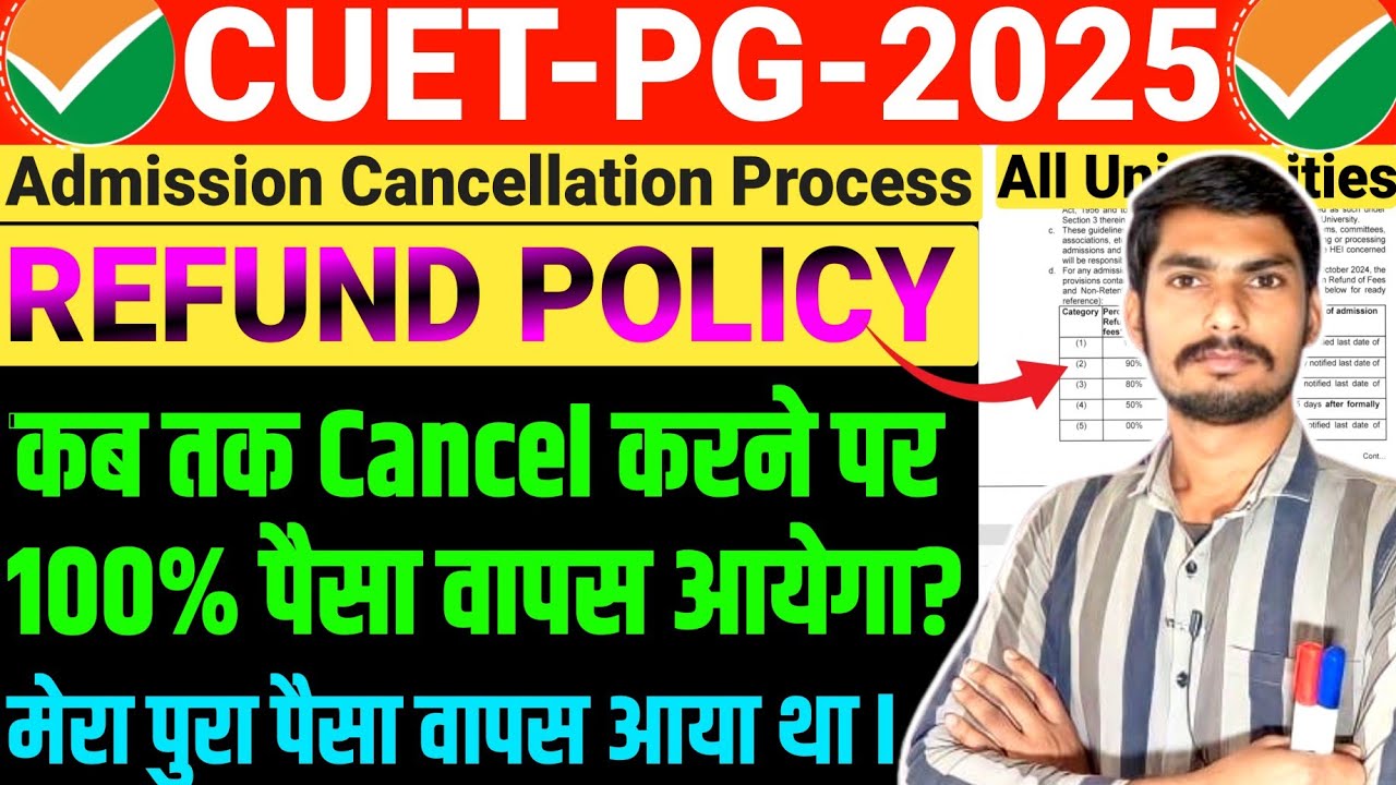 100% Fee Refund जानिए कैसे मिलेगा || CUET PG Fee Refund Policy 2025 || UGC Fee Refund Policy 2025