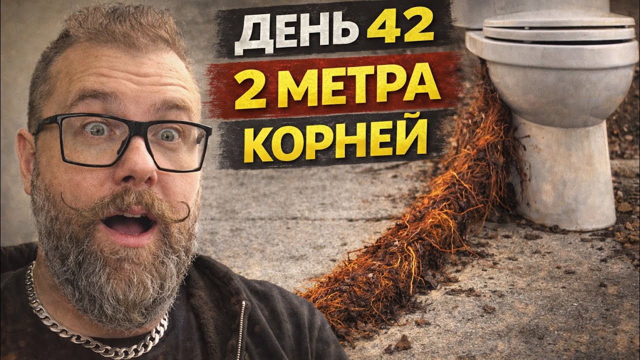 День 42. Унитазный день. 2 метра корней из унитаза