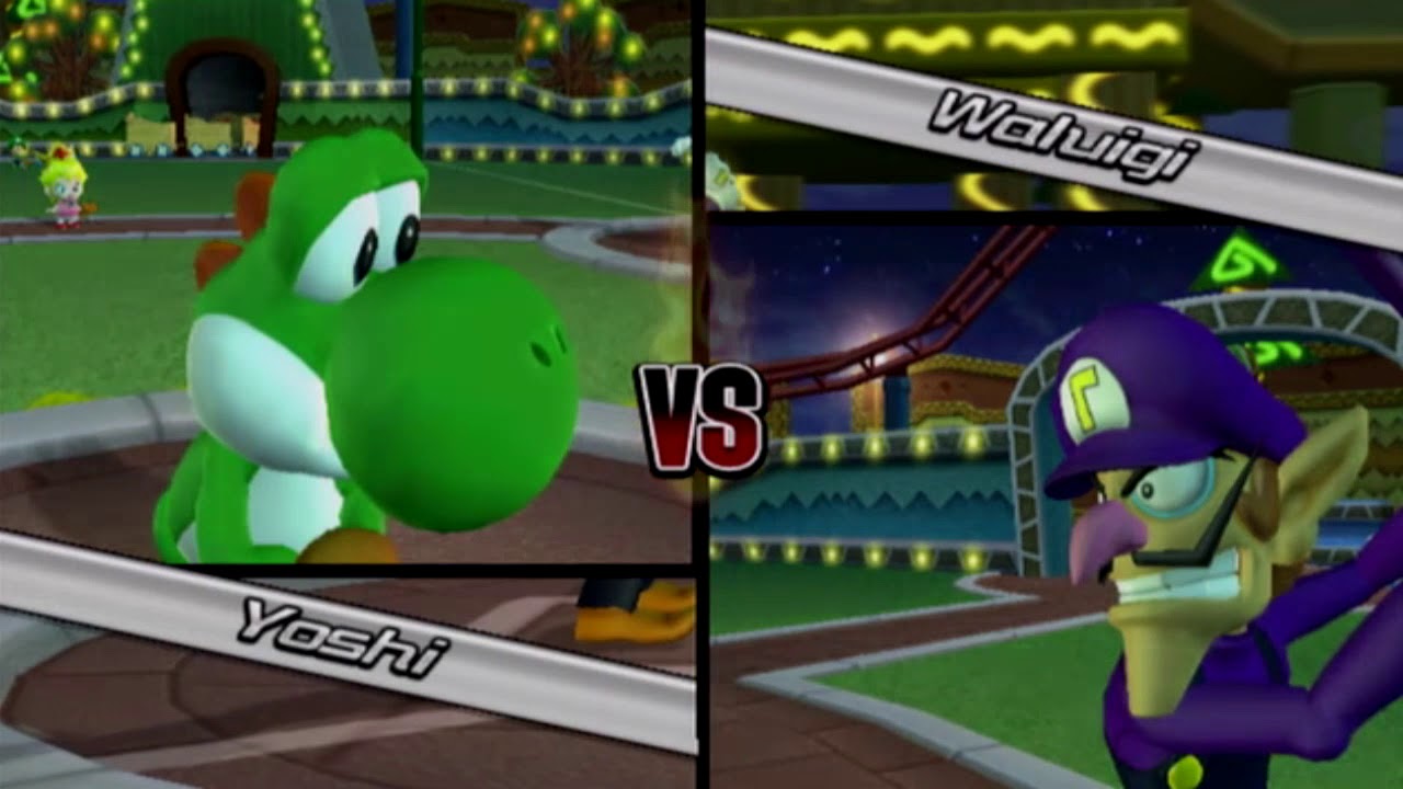 Mario Super Sluggers Season (Week 1) Waluigi at Yoshi