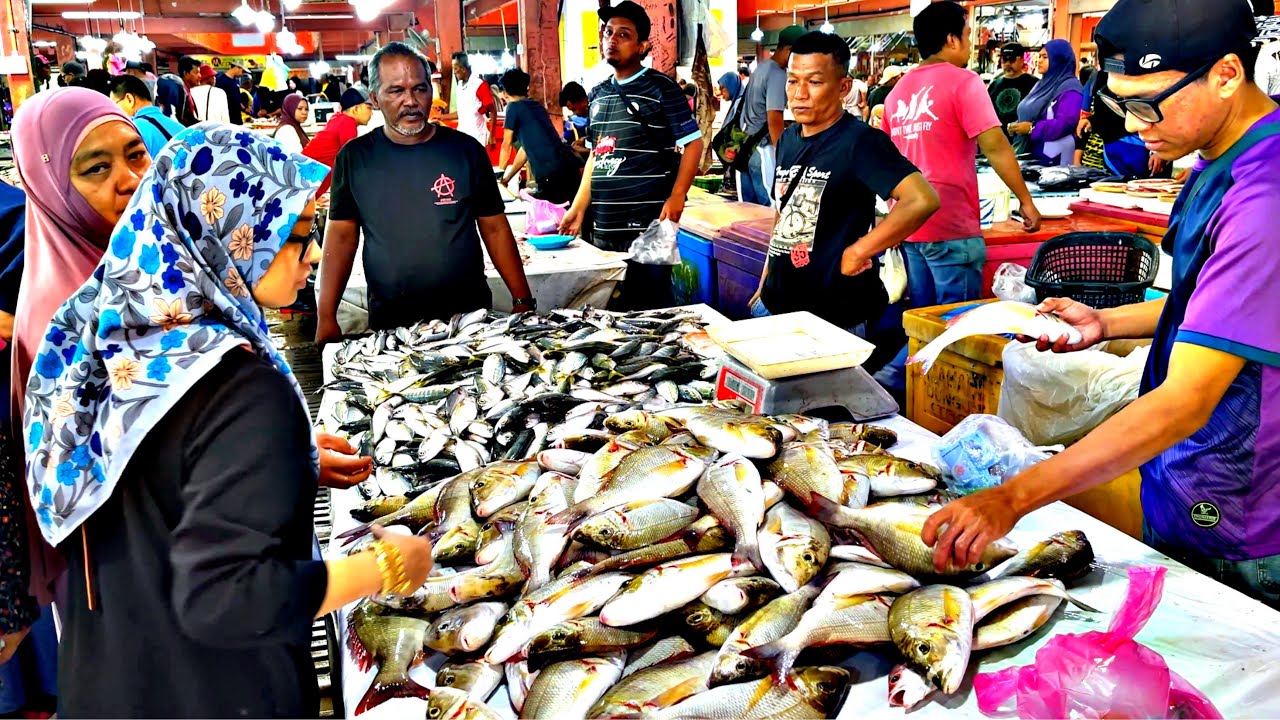 Plenty of Fresh Seafoods | Pasar Besar Dungun, TERENGGANU | Malaysia Morning Market Tour #seafood