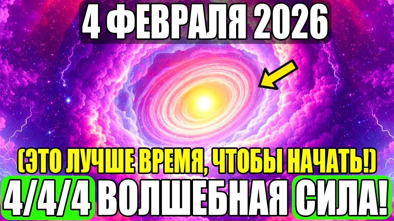 4 Февраля 2026 года: Лучший день за 20 лет, чтобы начать НОВЫЙ ЦИКЛ. ВОЛШЕБНАЯ сила кода 444...