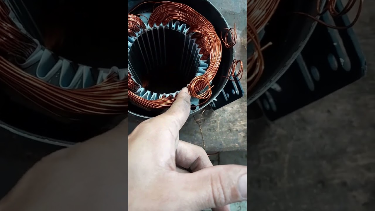 rebobinamento de motor 3 cv 4 polos. trifásico. nova forma de montar as bobinas.