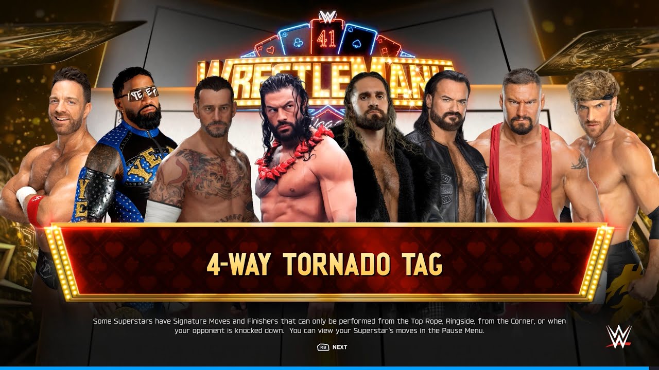 4 Way Tornado Tag Team Match | WWE 2K25 Gameplay | WrestleMania 41