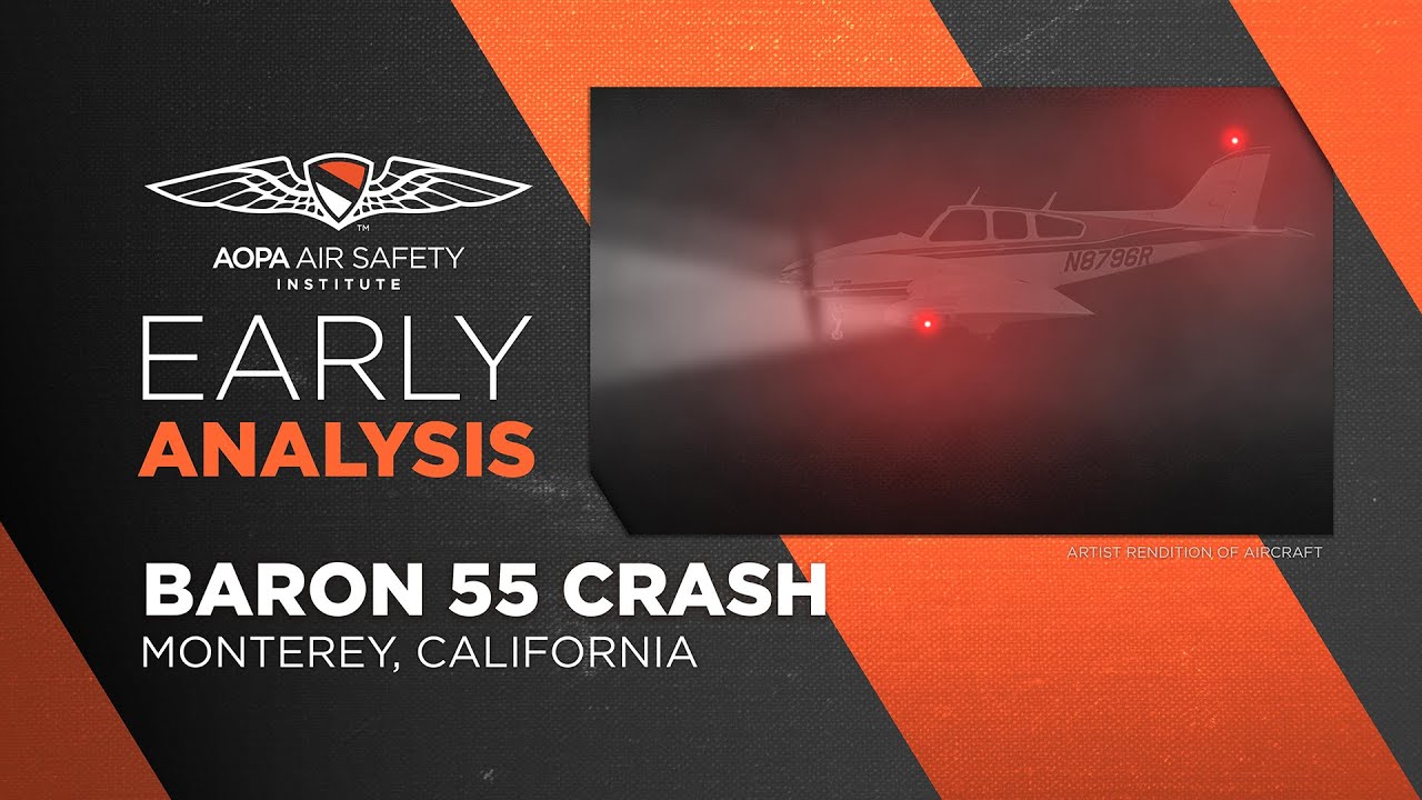 Предварительный анализ: крушение самолёта Baron B55 в Монтерее, Калифорния