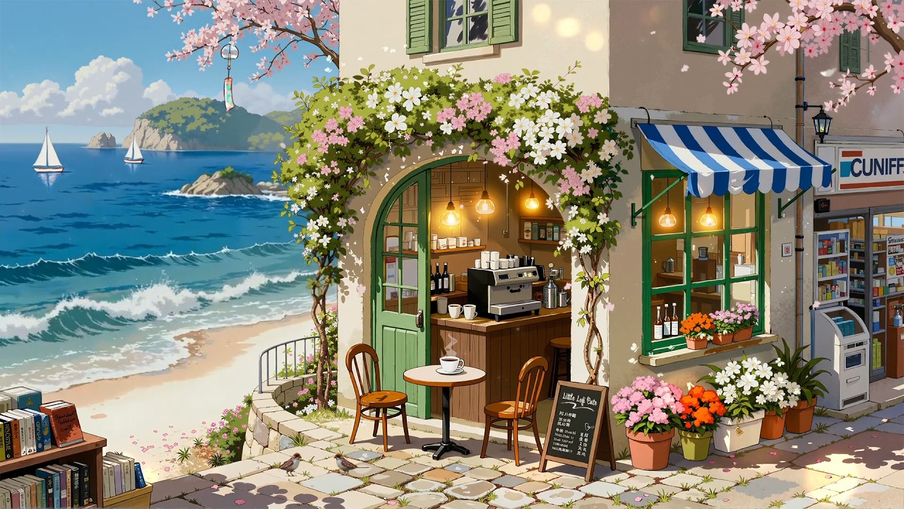Sunny Beachside Morning 🌊 Just Relax with Aesthetic Lofi 🌿 Lofi Hip Hop - Spring Lofi