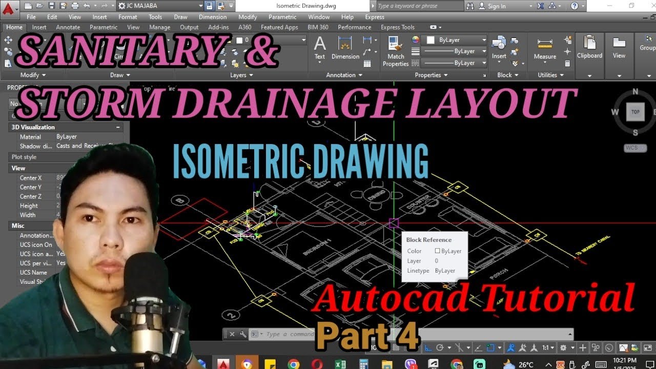 PAANO GUMAWA NG ISOMETRIC DRAWING SANITARY & DRAINAGE LAYOUT Part 4 (AutoCAD)