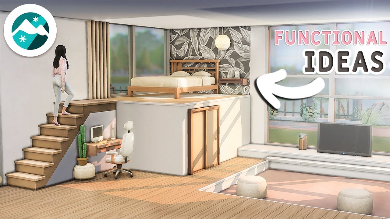 Tutorial 🌸Bedroom Ideas (Functional Platforms) | Snowy Escape & Base Game | No CC or Mods|  Sims 4