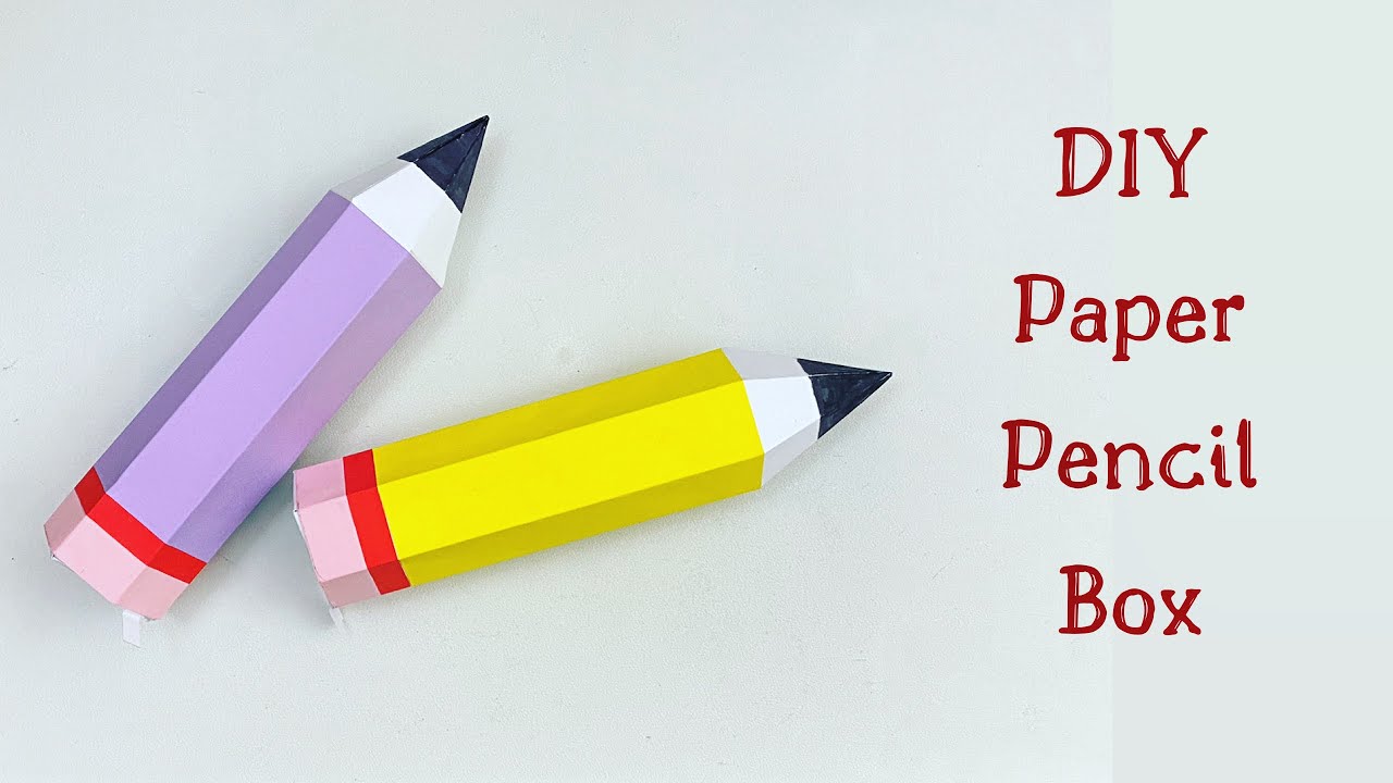 How to make a paper pencil box | DIY paper pencil box idea /Paper Craft / Paper crafts For School