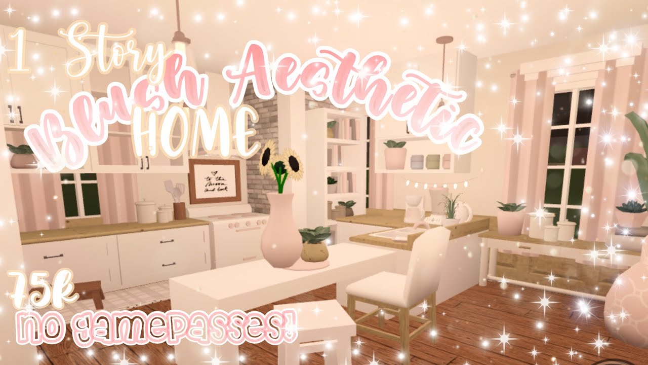 1 Story Blush Aesthetic Home 🧚🏻‍♀️ | no gamepasses | Bloxburg Speedbuild | luminto
