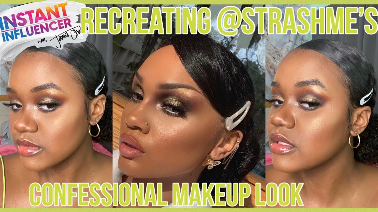 recreating STRASHME &lsquo;s iconic INSTANT INFLUENCER makeup look//Ashley Strong smokey eye//tiani mcloyd