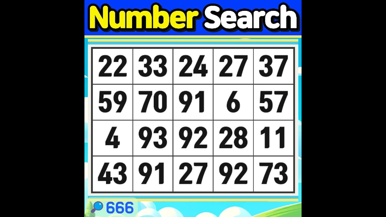 Number Search #666 Quizzes for brain training for seniors【Match | brain game | puzzle 】