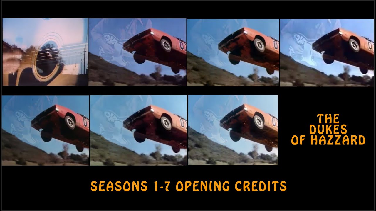 Dukes of Hazzard - Season 1, 2, 3, 4, 5, 6, 7 Opening Credits Side-By-Side