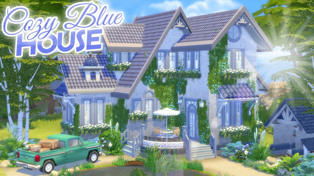 COZY BLUE LITTLE HOME | SPEED BUILD (No CC) Artist house Clutter
