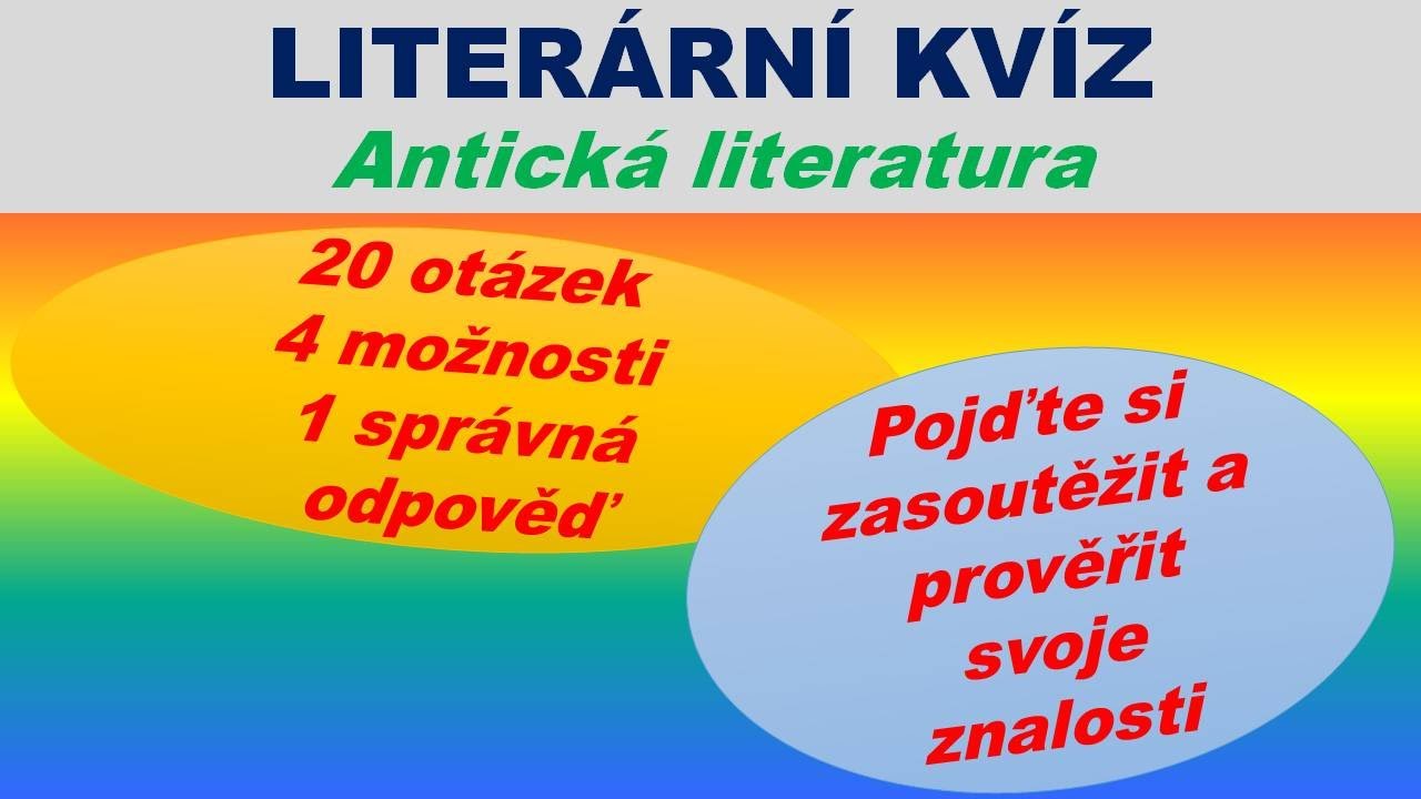LITERÁRNÍ KVÍZ XI/2025 - Antická literatura 