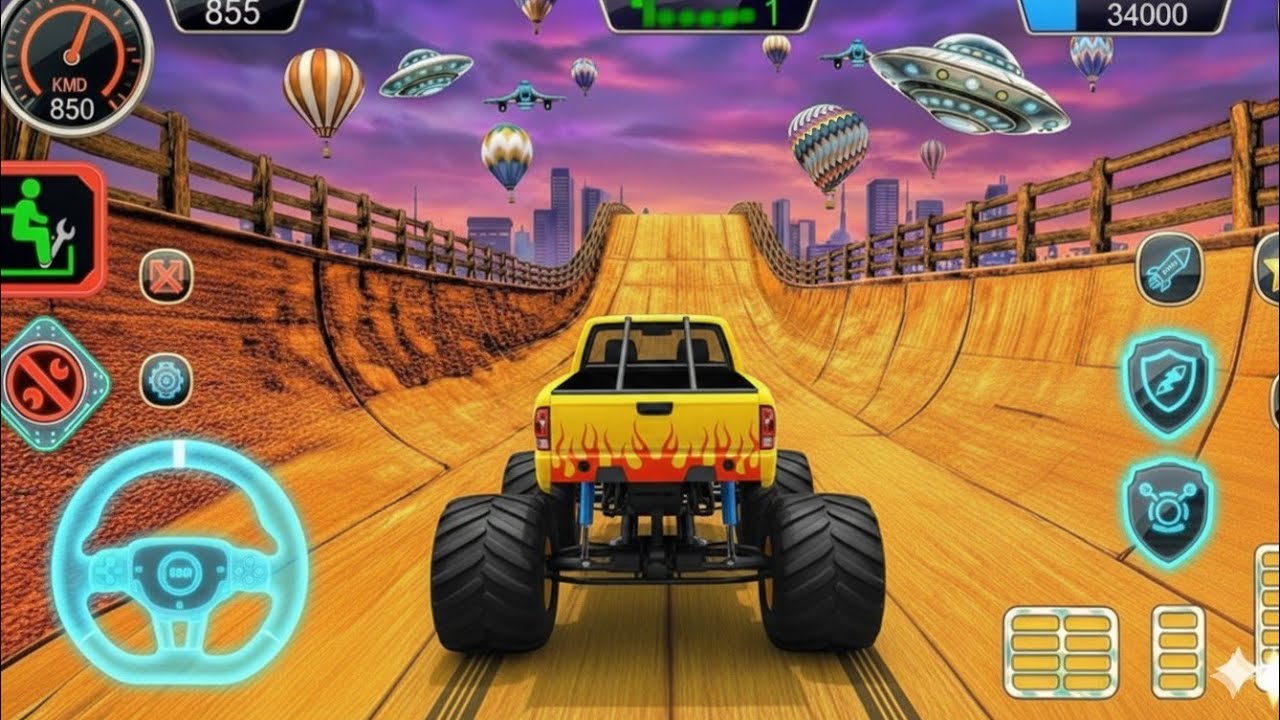 Mega Ramp Challenge! 🤯 Super Crazy GT Monster Truck Racing Stunts | Android Gameplay