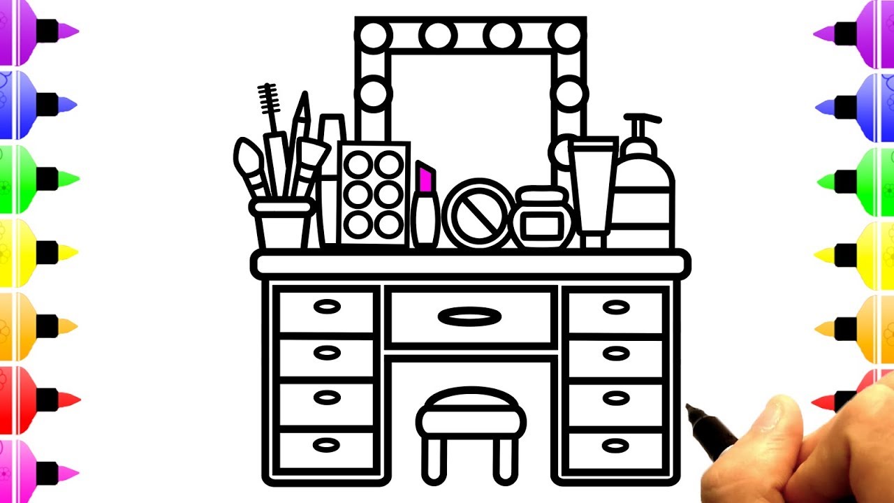 How to Draw Makeup Tool | Drawing and Coloring Page