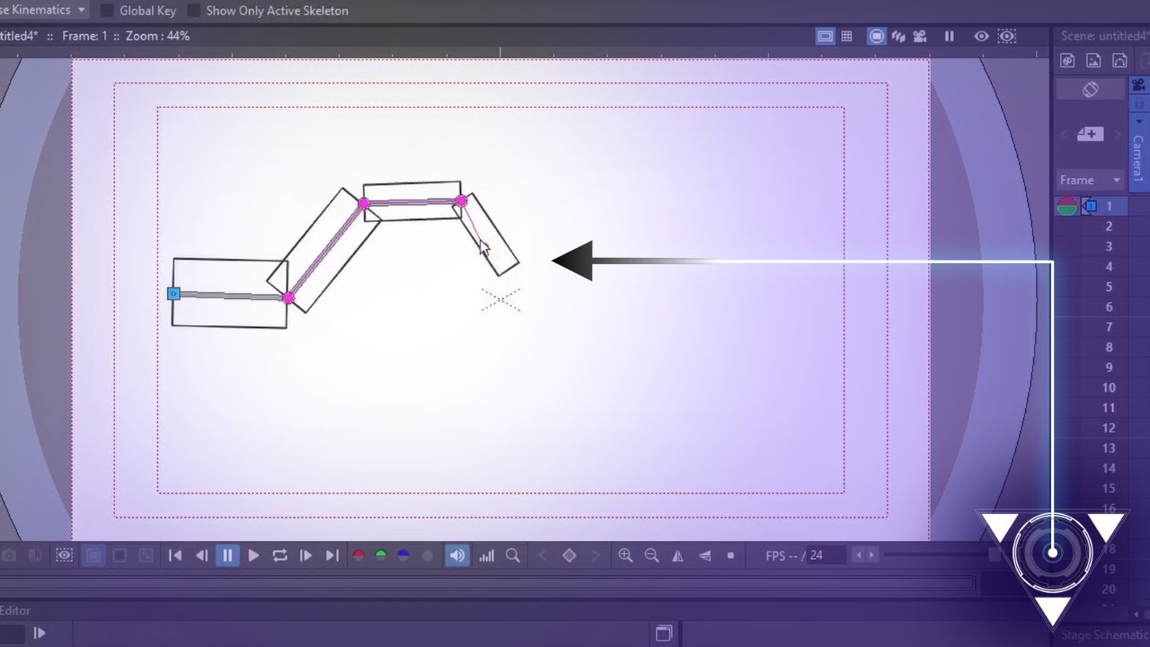 Opentoonz : Outils squelette et articulation