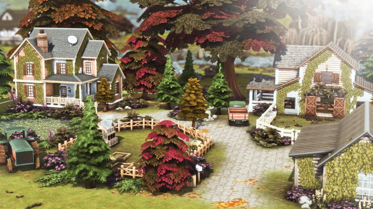 Autumn Family Farmhouse (with horses) | The Sims 4 | Stop Motion Build [No CC]