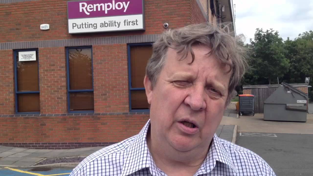 Phil Davies, GMB Union national secretary on leaving Remploy HQ protest in Leicester
