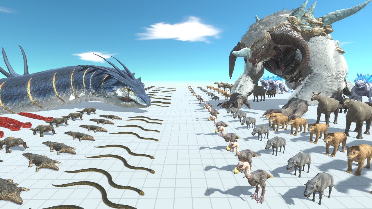 Ice Titan Mammals vs Giant Basilisk Reptiles - Ultimate Prehistoric Team Battle