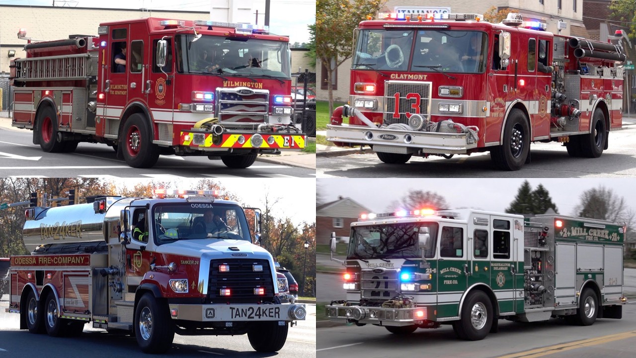 New Castle County, DE - Fire Trucks & Ambulances Responding Compilation
