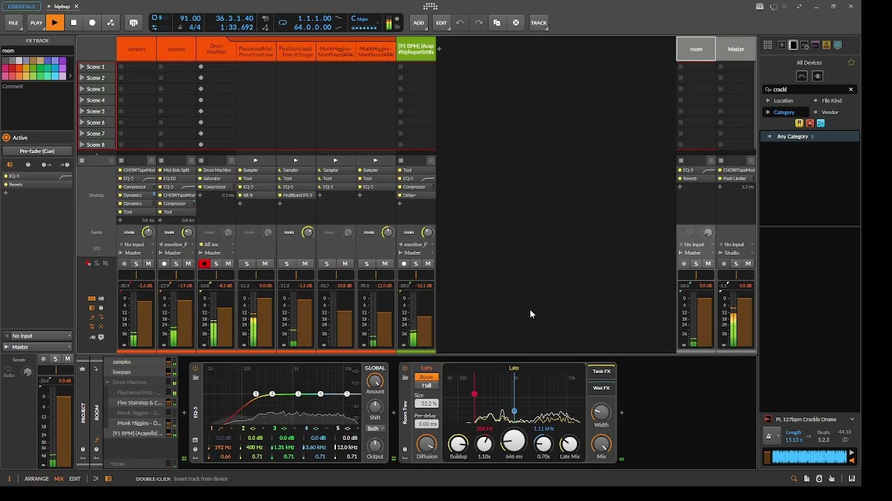 Sloppy Unaccurate Boom Bap in Bitwig w/ ROC MARCIANO acapella