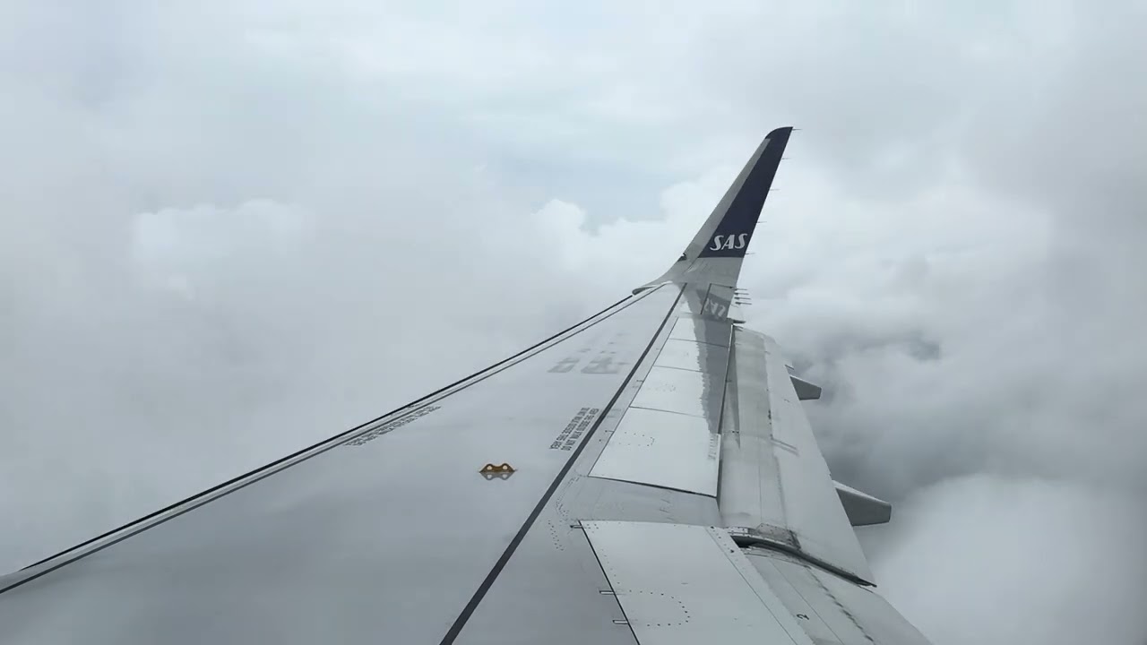 Cloudy Landing at Copenhagen - SAS - Airbus A320neo - LHR to CPH