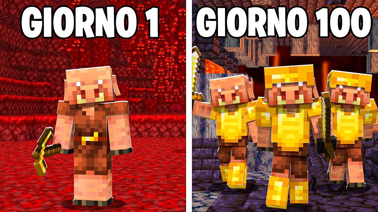 100 GIORNI DA PIGLIN SU MINECRAFT
