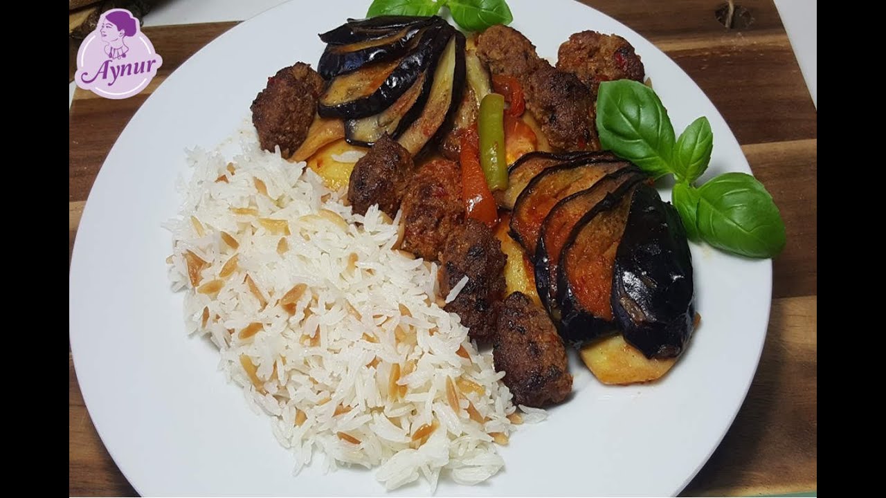 Auberginen Frikadellen und Kartoffeln passen wunderbar zusammen schau mal was ich  gezaubert habe
