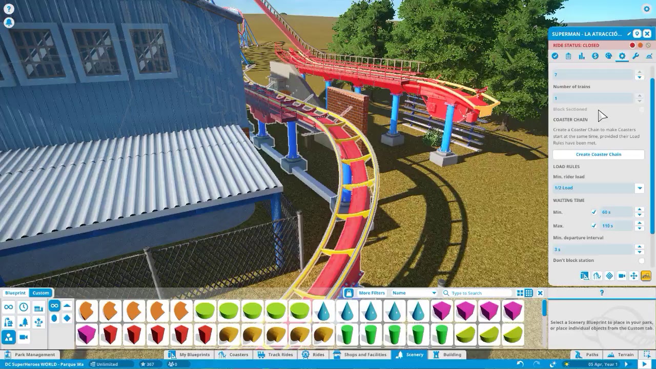 Planet Coaster Live Stream! Recreating Superman - La Atracción de Acero (PART 1)