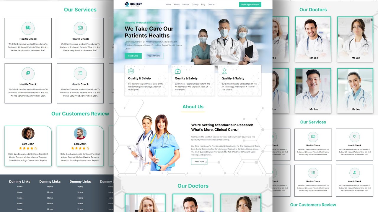 Hospital management website with html and CSS | part 2