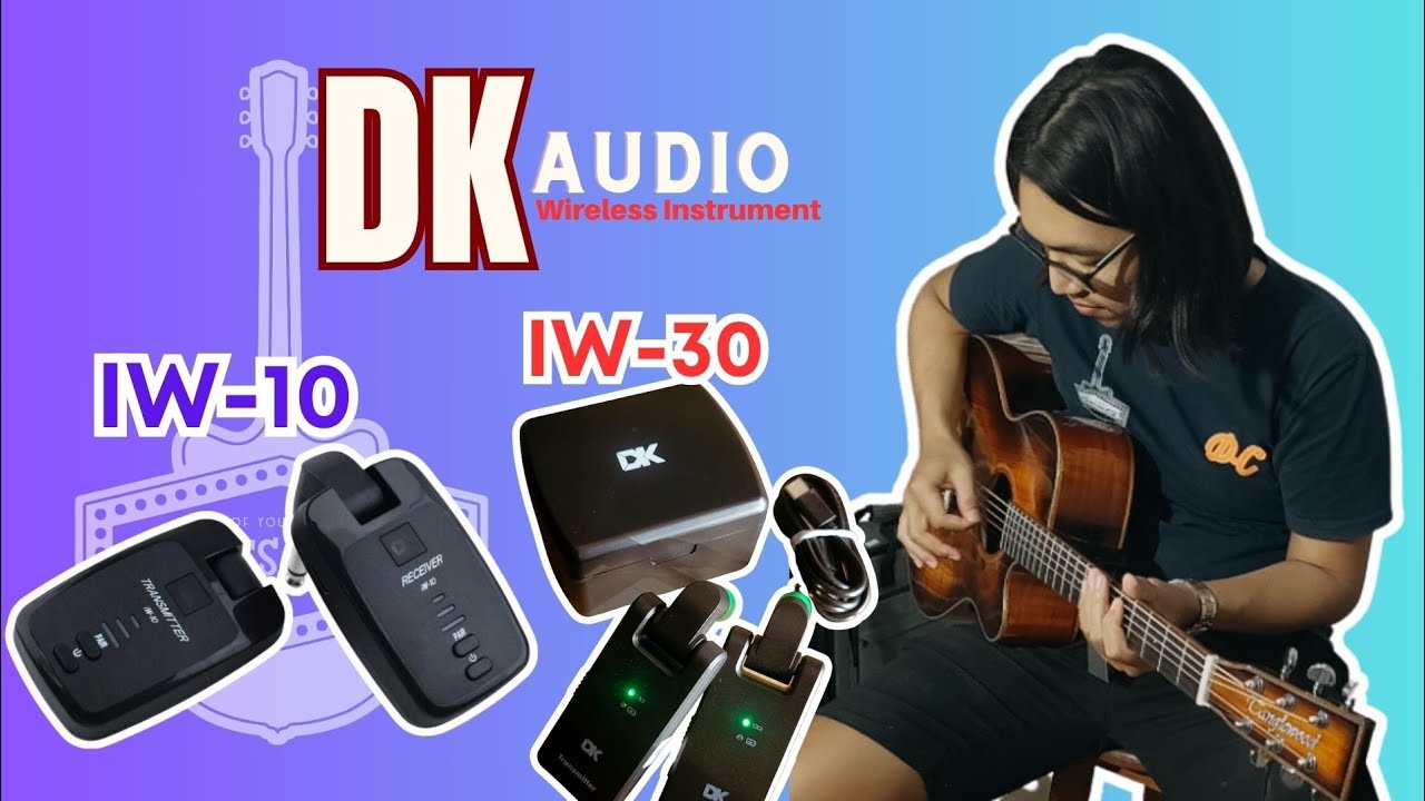DK IW -10 dan IW-30UHF Transmitter instrument wireless jack guitar tanpa cable.