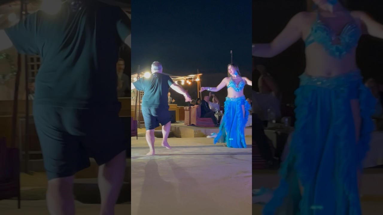 Belly Dancer & Uncle dancer #bellydance #funny #dance #uncle #desert #safari