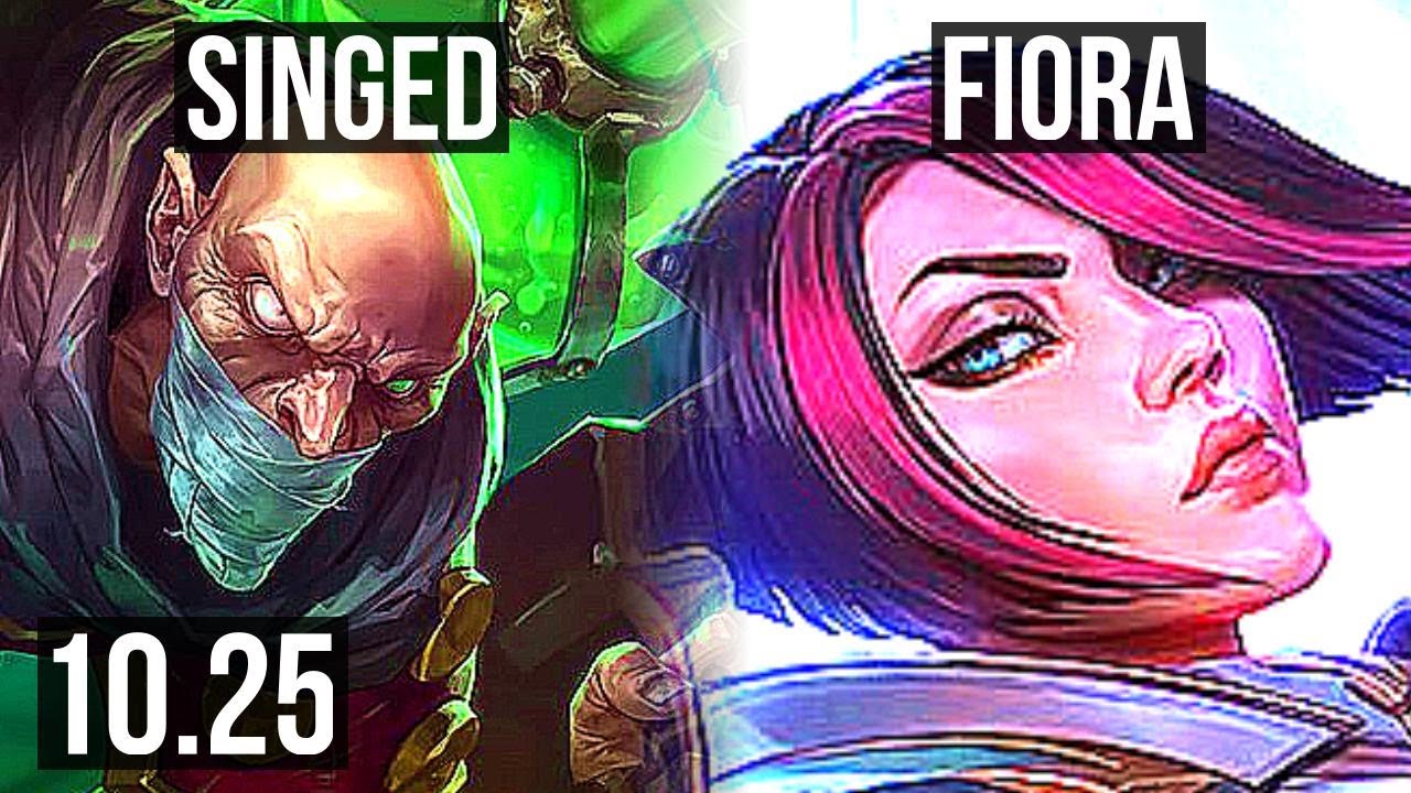 SINGED vs FIORA (TOP) | 1.2M mastery, 4/2/9, 300+ games | KR Diamond | v10.25