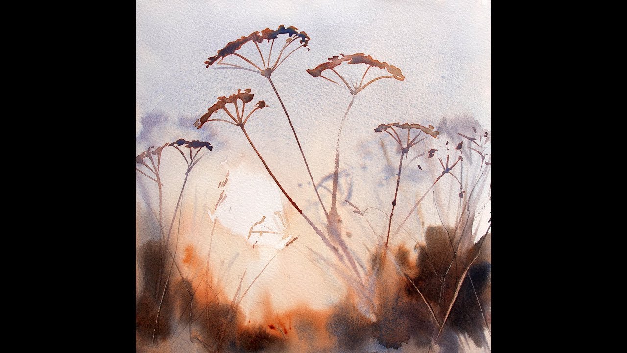 Autumn Cow Parsley Watercolour Demonstration