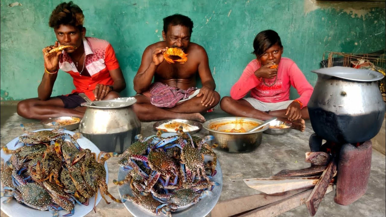 நண்டு மாமா வீட்டில் நண்டு குழம்பு செம சாப்பாடு