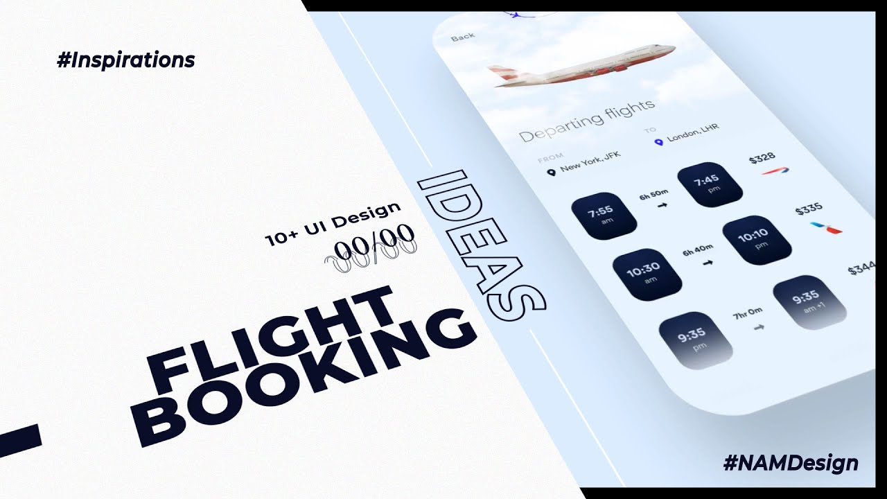 Best 10 Examples uiux Design for Mobile App | Flight Booking
