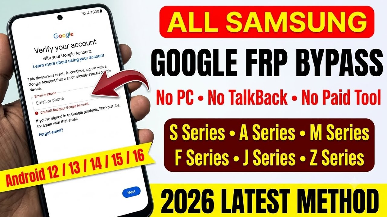 2026 New Method All Samsung FRP Bypass Unlock All Android 12-13-14 | Gmail AccountRemove