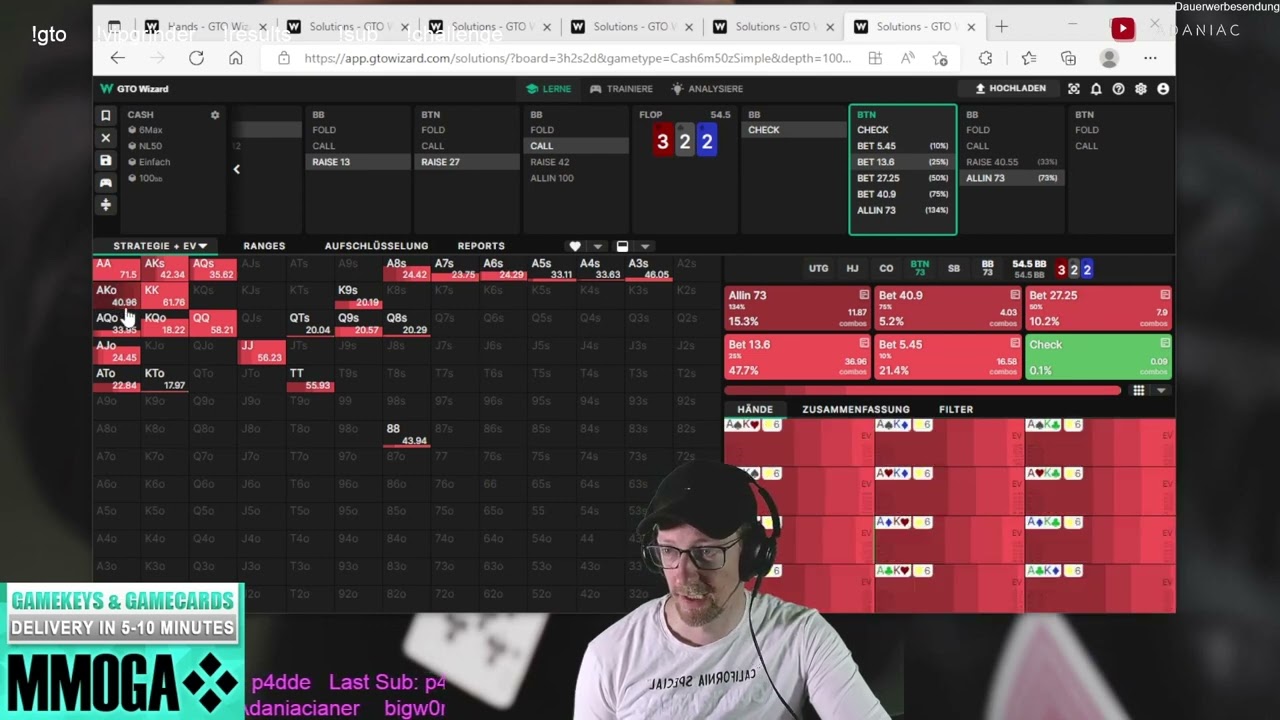 Poker H&auml;nde die du falsch gespielt h&auml;ttest? | Poker Hand Analyse | Gto Wizard