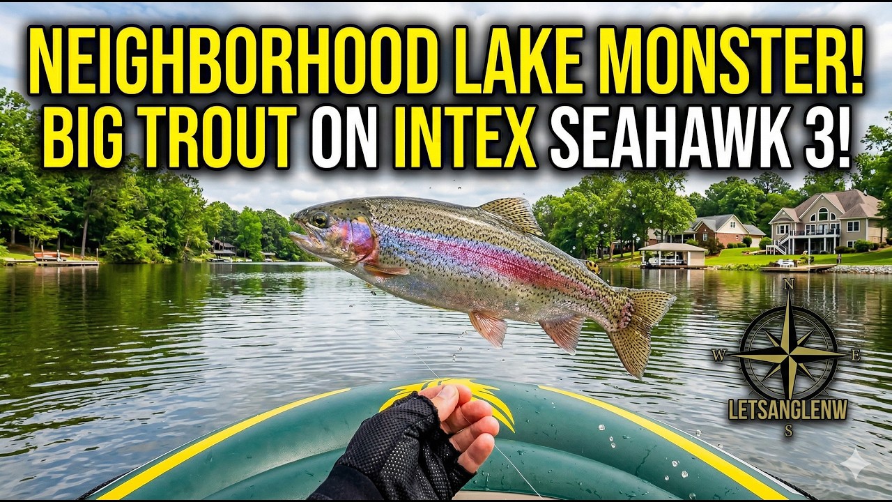 Intex Seahawk 3 out on my neighborhood private lake, big trout! Part 1 / 2