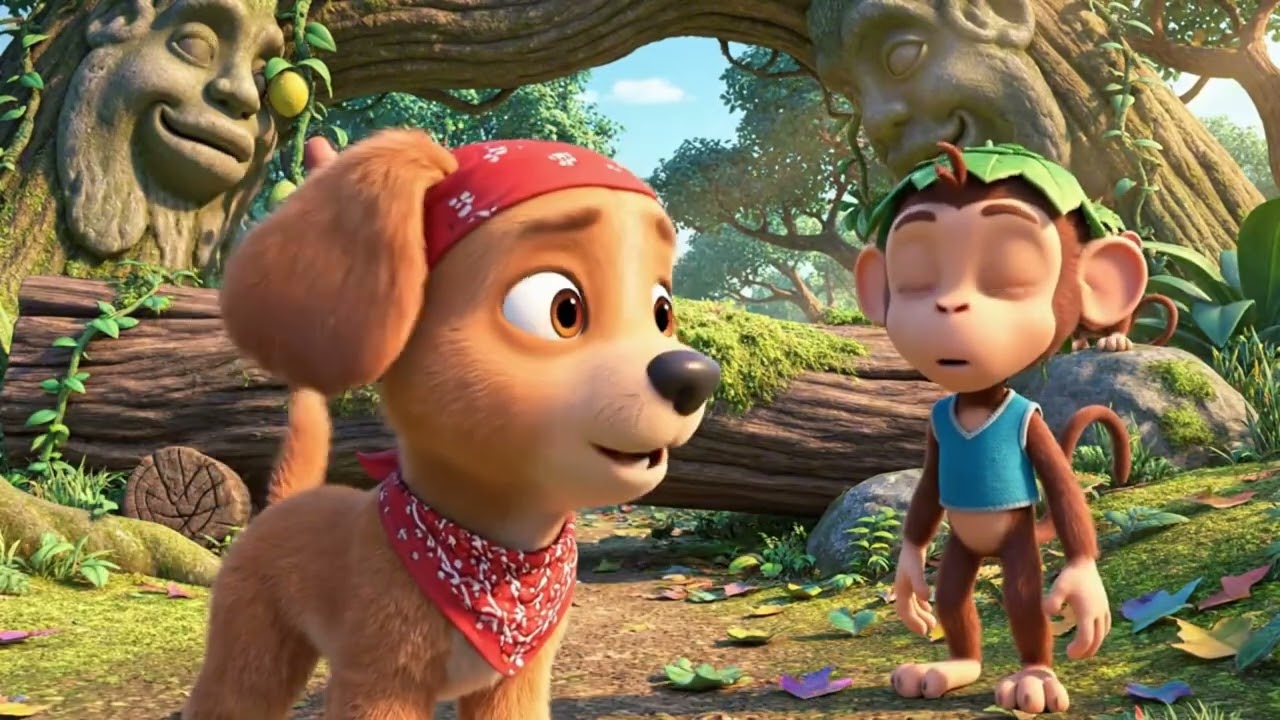 El Monito y el Perrito Recolectan Frutas en el Bosque 🍎🐒🐶 | Cuento Infantil Educativo