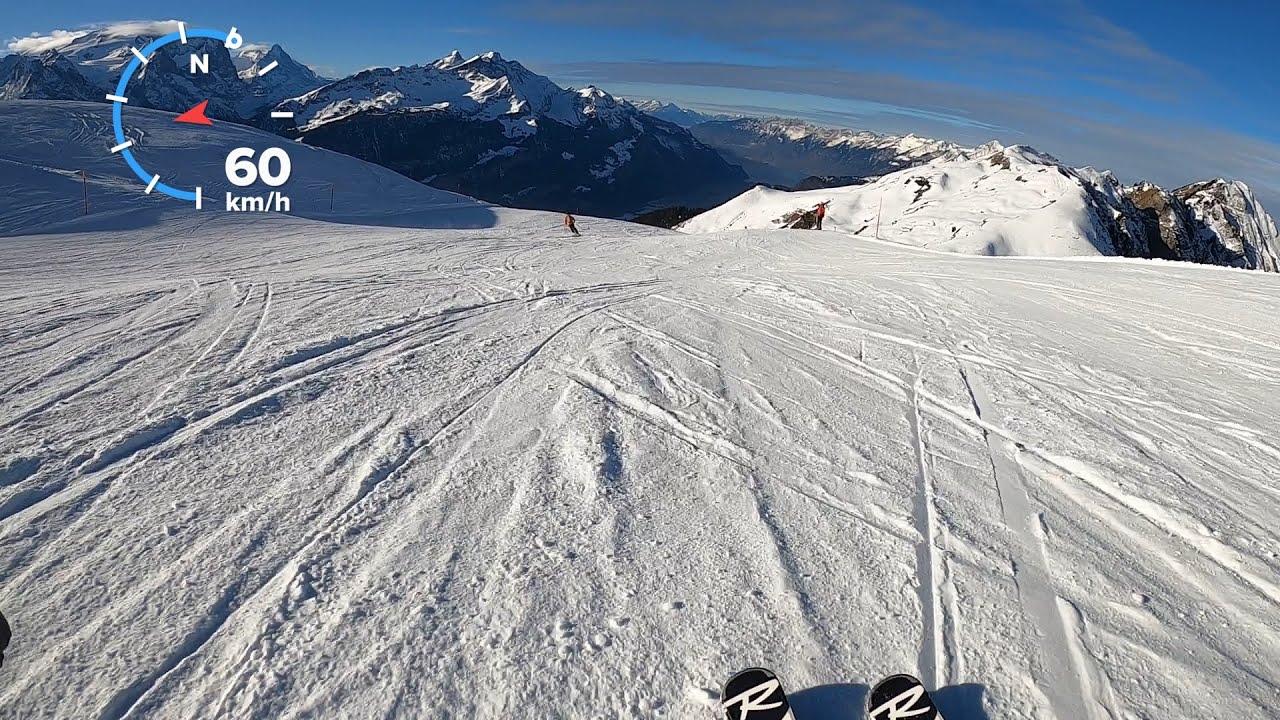 Skiing Meiringen-Hasliberg | Slopes 8 & 5 | GoPro Speed Overlay ⛷️ | Switzerland 🇨🇭
