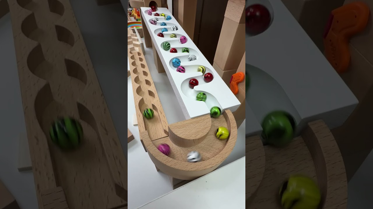 マーブルランレース HABAスロープ #マーブルラン #marblerun #ビー玉転がし #marble #小さな大工さん #haba #asmr #marblesrace #nic