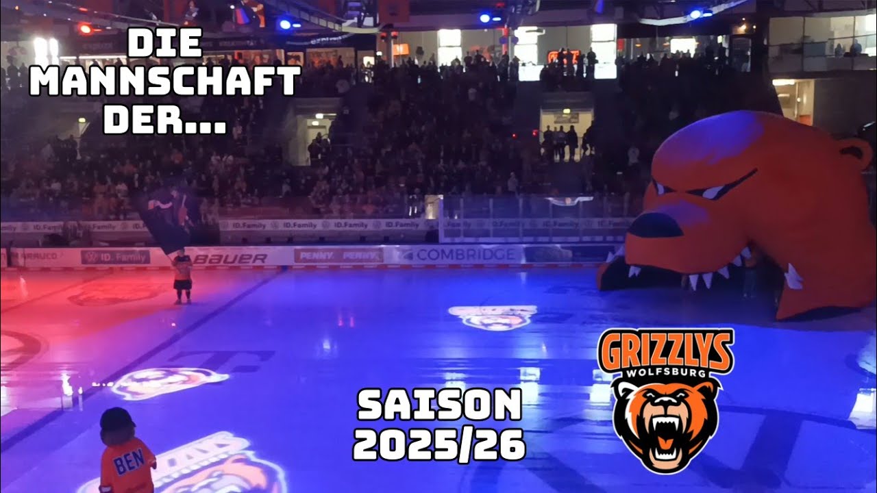 Aufstellung der Grizzlys Wolfsburg + Gerrit Fauser's Verabschiedung 