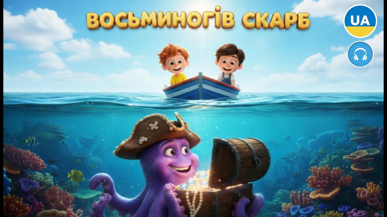Аудіоказка: Восьминогів Скарб 🐙 Пригоди та Пірати | Казки для дітей українською