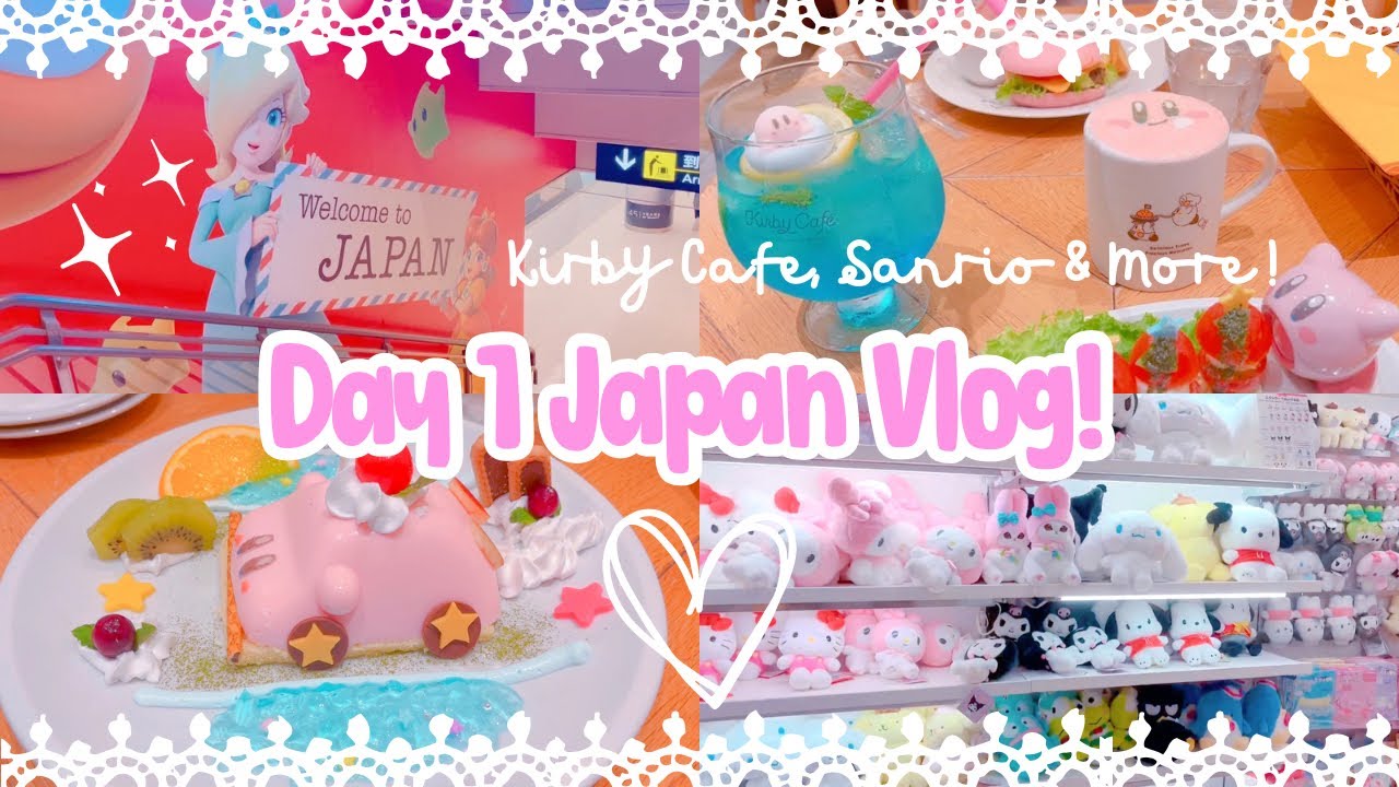 japan vlog 🍡 first day in tokyo! kirby cafe, tokyo skytree, sanrio shopping & more