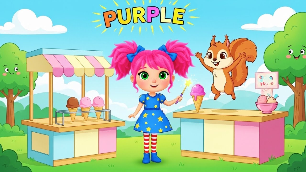 Learning Colors 🌈 with Magic Ice Creams 🍦-  Mia's Magic Adventure ☀️