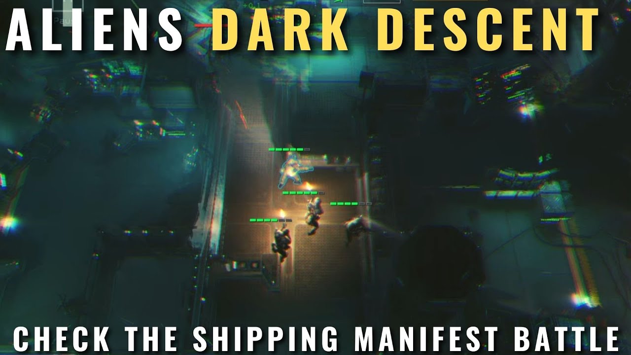 Aliens Dark Descent - Check the Shipping Manifest battle (mission 2)