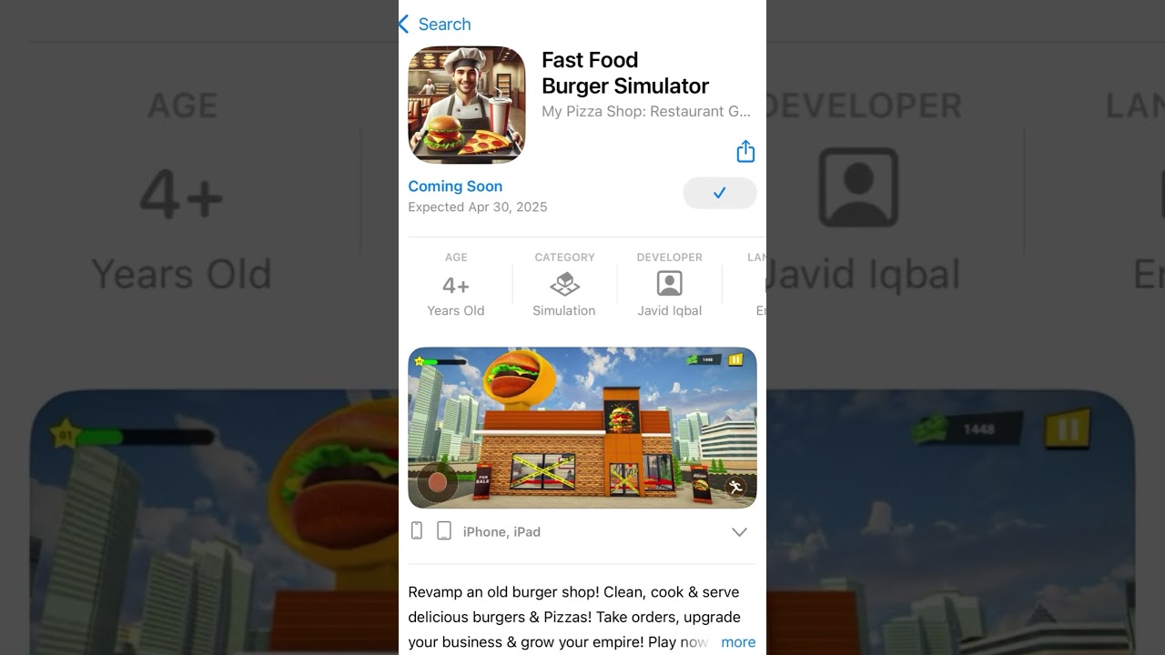 Best Fast Food Simulator Games on the App Store | Fast Food Restaurant Simulator Game | Burger Game