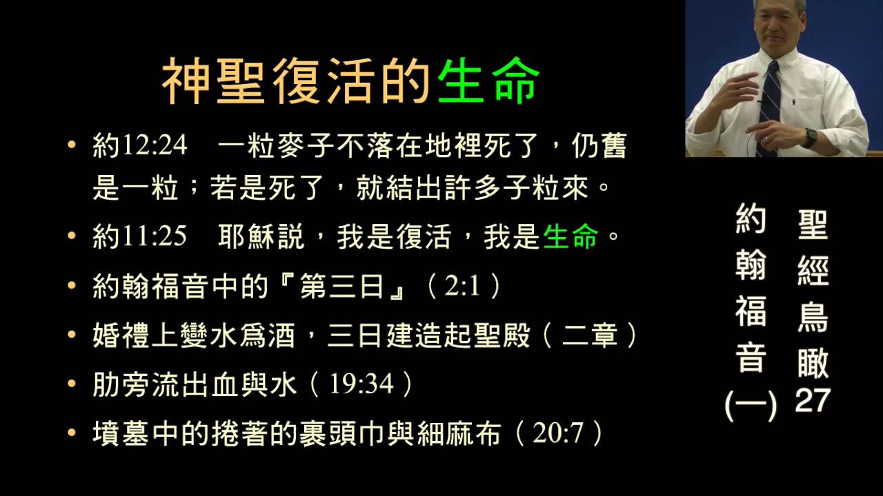 聖經鳥瞰27a 約翰福音(一)(王生台弟兄)